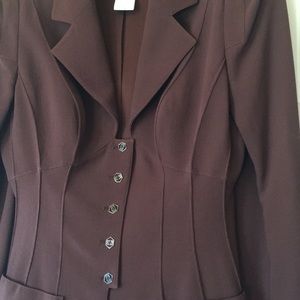LAGERFELD  Vintage Exquisite Plunge Wool Jacket